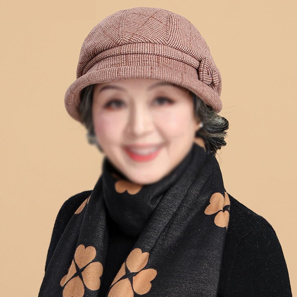 Amazon.co.jp: GDDZA ママ帽子女性春老人帽子外国風ニット盆地帽子母の